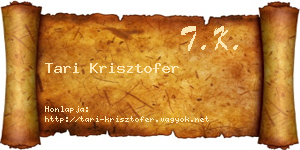 Tari Krisztofer névjegykártya