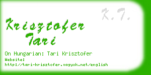 krisztofer tari business card